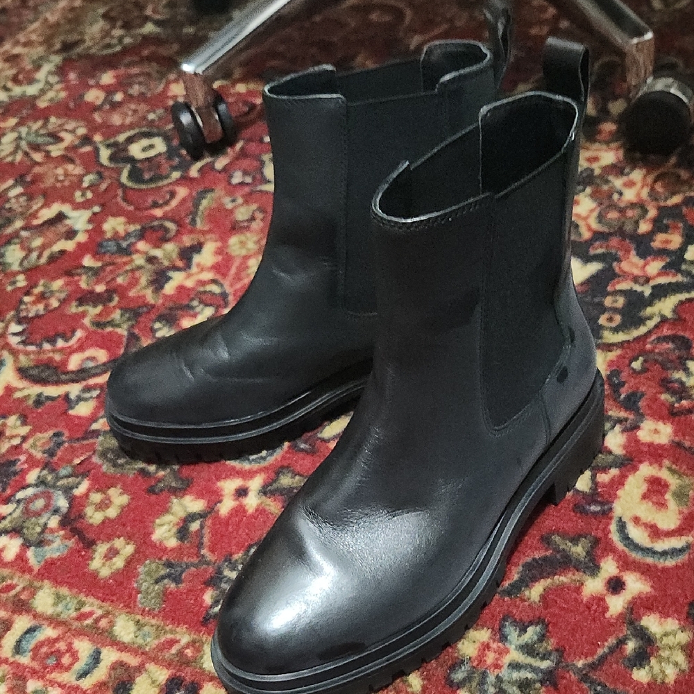 Black Leather Ankle Boots